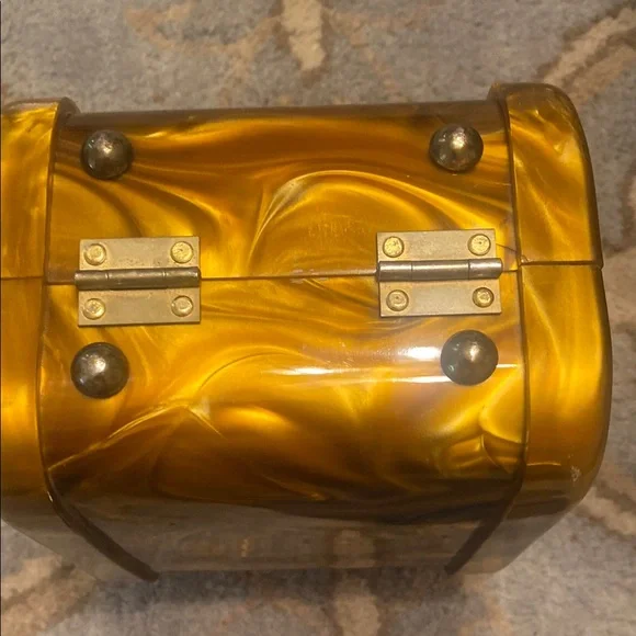 Vintage Butterscotch Gold Stylecraft Women's Bag LUCITE $75 - Picture 4 of 6
